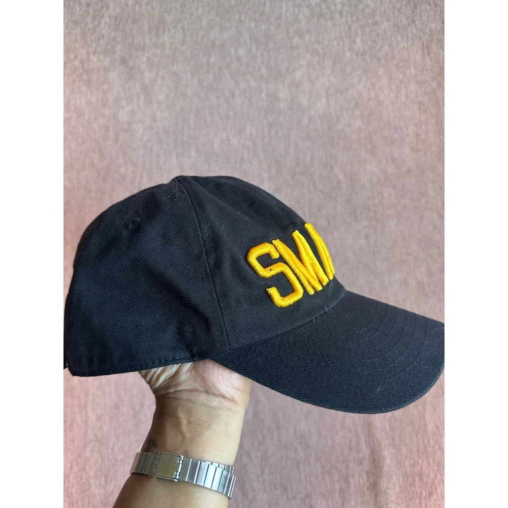 Academy Fits SMASH Embroidered Black Cotton Baseball Cap Hat Adjustable Dad Hat